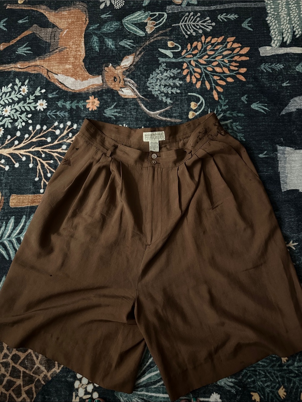 Banana Republic Brown High-Waist Pleated Women's Shorts